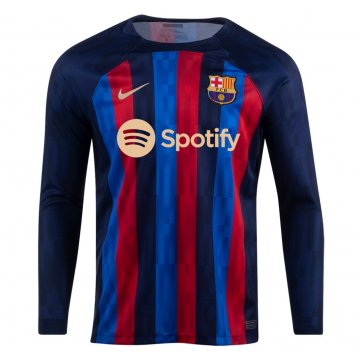 #Long Sleeve Barcelona 2022-23 Home Soccer Jerseys Men's