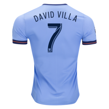 2017-18 New York City FC Home Blue Football Jersey Shirts David Villa #7
