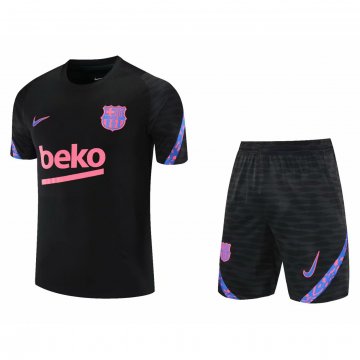 Barcelona 2021-22 Black Soccer Training Suit (Jerseys+Short) Men's