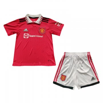 Manchester United 2022-23 Home Soccer Jerseys + Short Kid's