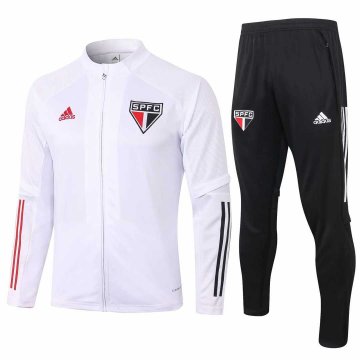 2020-21 Sao Paulo FC White Men's Football Training Suit(Jacket + Pants)