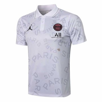 2021-22 PSG x Jordan White Football Polo Shirt Men's