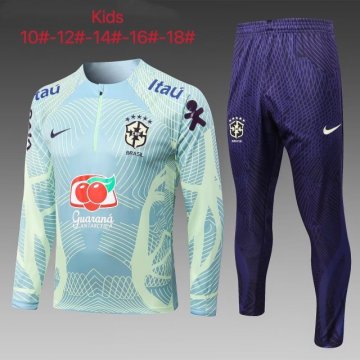 Brazil 2022 Green Soccer Training Suit Kid's