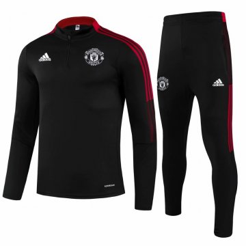 Manchester United 2021-22 Black - Red Soccer Training Suit Men's
