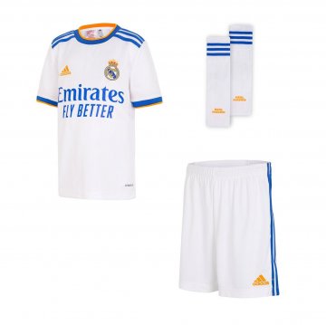 Real Madrid 2021-22 Home Kid's Soccer Jersey+Short+Socks