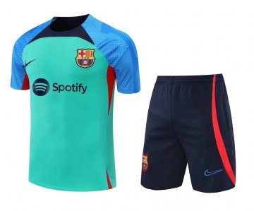 Barcelona 2022-23 Green Soccer Jerseys + Short Men's