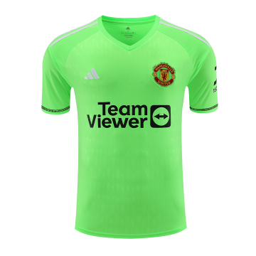 Manchester United 2023-24 Goalkeeper Green Soccer Jerseys Men's