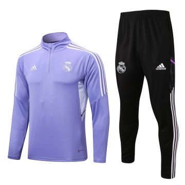 Real Madrid 2022-23 Light Purple Soccer Training Suit Men's