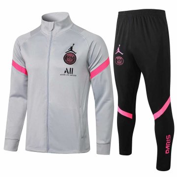 2021-22 PSG Grey Football Training Suit(Jacket + Pants) Men's