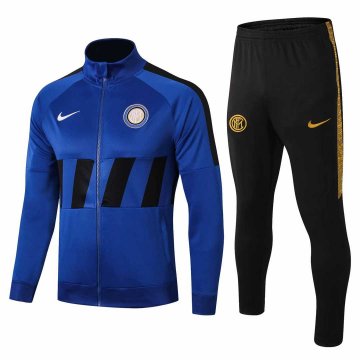 2019-20 Inter Milan High Neck Blue Men's Football Training Suit(Jacket + Pants)