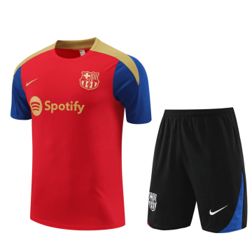 Barcelona 2024-25 Red Soccer Jerseys + Short Men's