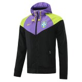 Brazil 2022 Hoodie Purple - Black All Weather Windrunner Soccer Jacket Men's