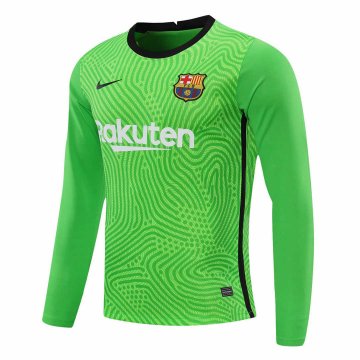 2020-21 Barcelona Goalkeeper Green Long Sleeve Men Football Jersey Shirts