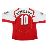 #Retro Bergkamp #10 Arsenal 2004/2005 Home Long Sleeve Soccer Jerseys Men's