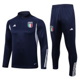 Italy 2023 Navy Soccer Training Suit Men's