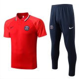 PSG 2022-23 Red Soccer Polo + Pants Men's