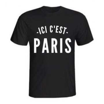 PSG 2021-22 Black Messi ICI C'EST PARIS T-Shirt Men's