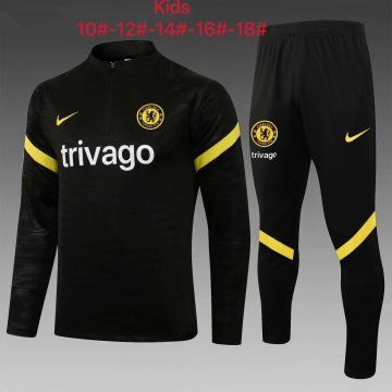 Chelsea 2021-22 Black Soccer Training Suit Kid's