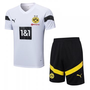 Borussia Dortmund 2022-23 White Soccer Jerseys + Short Men's