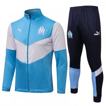 Olympique Marseille 2021-22 Light Blue Soccer Training Suit Jacket + Pants Men's