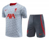 Liverpool 2023-24 Light Grey Soccer Jerseys + Short Men's