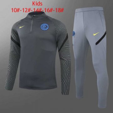 2020-21 Inter Milan Deep Grey Kid's Football Training Suit