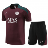 PSG 2024-25 Burgundy Soccer Jerseys + Short Men's