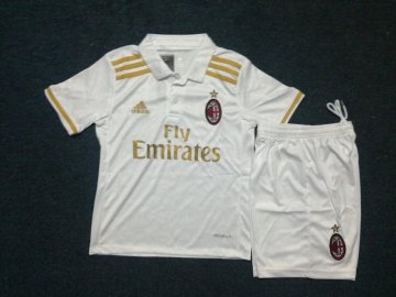 Kids 2016-17 AC Milan Away White Football Jersey Shirts Kit(Shirt+Shorts)