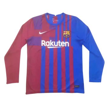2021-22 Barcelona Home Long Sleeve Men's Football Jersey Shirts