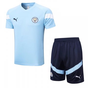 Manchester City 2022-23 Light Blue Soccer Jerseys + Short Men's