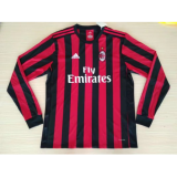 2017-18 AC Milan Home LS Football Jersey Shirts
