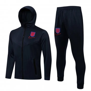England 2021-22 Hoodie Navy Soccer Training Suit Jacket + Pants Men's