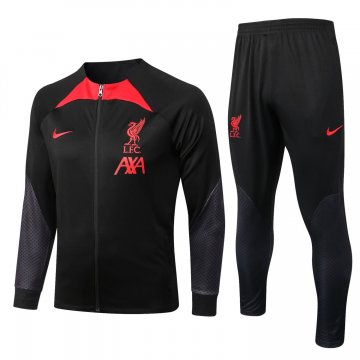 Liverpool Black Soccer Jacket + Pants Men's 2022-23