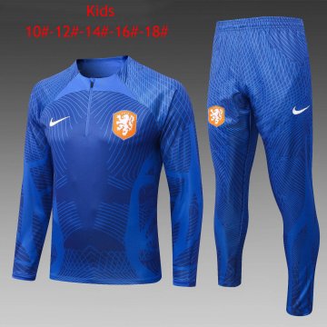 Netherlands 2022 Blue Soccer Training Suit Kid's