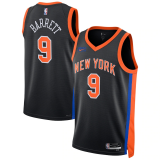 RJ Barrett #9 New York Knicks 2022-23 Black Jerseys - City Edition Men's
