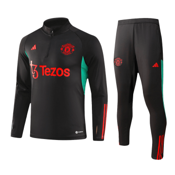 Manchester United 2023-24 Black Soccer Sweatshirt + Pants Men's