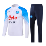 Napoli 2023/24 White Soccer Sweatshirt + Pants Men's
