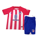 Atletico Madrid 2023-24 Home Soccer Jerseys + Short Kid's