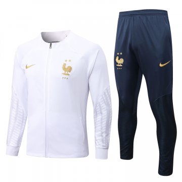 France 2022 White Soccer Jacket + Pants Men's