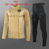 2020-21 PSG 50th Anniversary Gold Kids Half Zip Football Training Suit(Jacket + Pants)