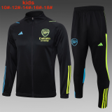 Arsenal 2023-24 Black Soccer Jacket + Pants Kid's