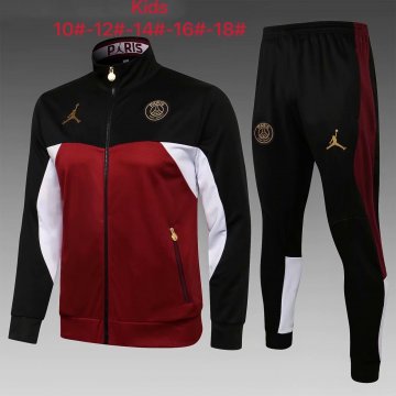 PSG x Jordan 2021-22 Maroon Jacket + Pants Soccer Training Suit Kid's