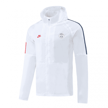 2020-21 PSG Hoodie White Men's Football Woven Windrunner Jacket Top