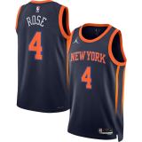 Derrick Rose #4 New York Knicks 2022-23 Brand Navy Jerseys - Statement Edition Men's