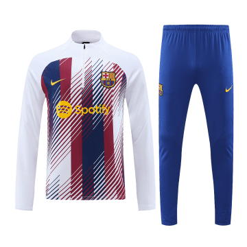 Barcelona 2023-24 Blue&Red&White Soccer Sweatshirt + Pants Men's
