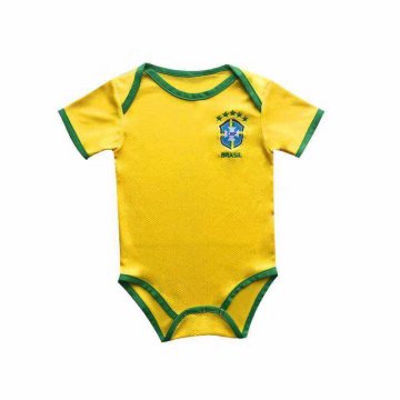 2020 Brazil Home Yellow Baby Infant Football Suit