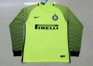 Inter Milan Goalkeeper Yellow LS Football Jersey Shirts 2016-17