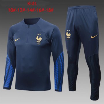 France 2022 Navy Soccer Training Suit Kid's