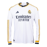 #Long Sleeve Real Madrid 2023/24 Home Soccer Jerseys Men's