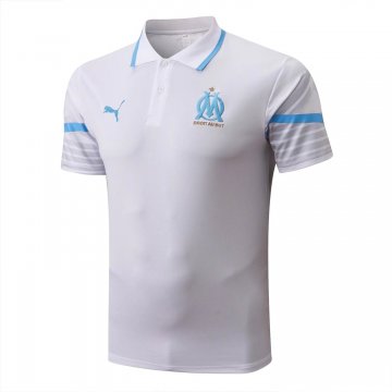 Olympique Marseille 2022-23 White Soccer Polo Jerseys Men's